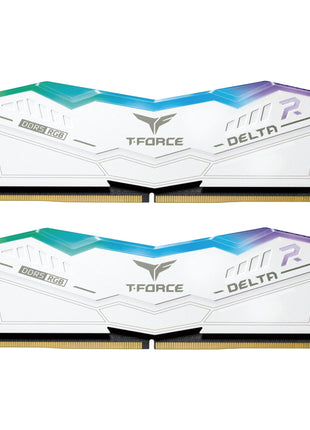 TEAMGROUP T-Force Delta RGB DDR5 Ram 64GB (2x32GB) 6000MHz CL38 Intel XMP 3.0 & AMD Expo Compatible Desktop Memory Module White FF4D564G6000HC38ADC01