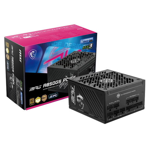 MSI MPG A850GS PCIE 5.1 ATX 3.1 Gaming Power Supply - Full Modular - 80 Plus Gold Certified 850W - 100% Japanese 105°C Capacitors - Dual 12V-2x6 - ATX PSU - 10 Year Warranty