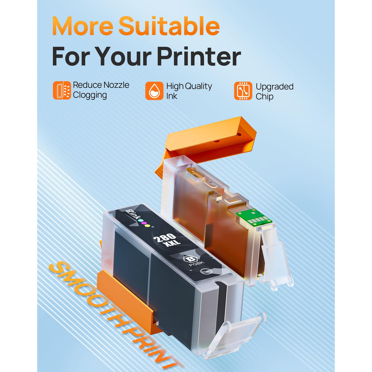 E-Z Ink Compatible Tr8620a Ink Cartridge Replacement for Canon PGI-280XXL CLI-281XXL 280 XXL 281 XXL Compatible with TR8520 TR8620a TR8620 TS702a TS9520 TS9521C TR8520 TS6220 TS6320 TS8220 (5 Pack)
