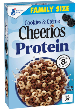 Cheerios Protein Cereal, Cookies and Crème, 8g Protein, Family Size, 15 oz