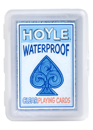 Hoyle Waterproof Clear Plastic Playing Cards 1 Deck Outdoor Pool | Flexible plastic resists bending and tearing, Rinse clean after use, Perfect for camping and beach games