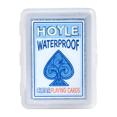 Hoyle Waterproof Clear Plastic Playing Cards 1 Deck Outdoor Pool | Flexible plastic resists bending and tearing, Rinse clean after use, Perfect for camping and beach games