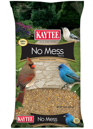 Kaytee Wild Bird (No Mess or Waste Free) Food Seed Blend For Blue Jays, Woodpeckers, Juncos, Cardinals, Grosbeaks, Sparrows, and Finches, 10 Pound, (Packaging May Vary)