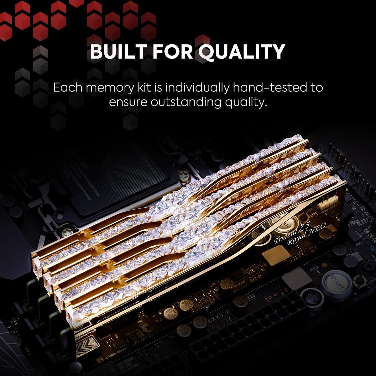 G.SKILL Trident Z5 Royal Neo Series (AMD Expo) DDR5 RAM 64GB (2X 32GB) 6000MT/s CL26-36-36-96 1.45V Desktop Computer Memory U-DIMM - Gold (F5-6000J2636H32GX2-TR5NG)