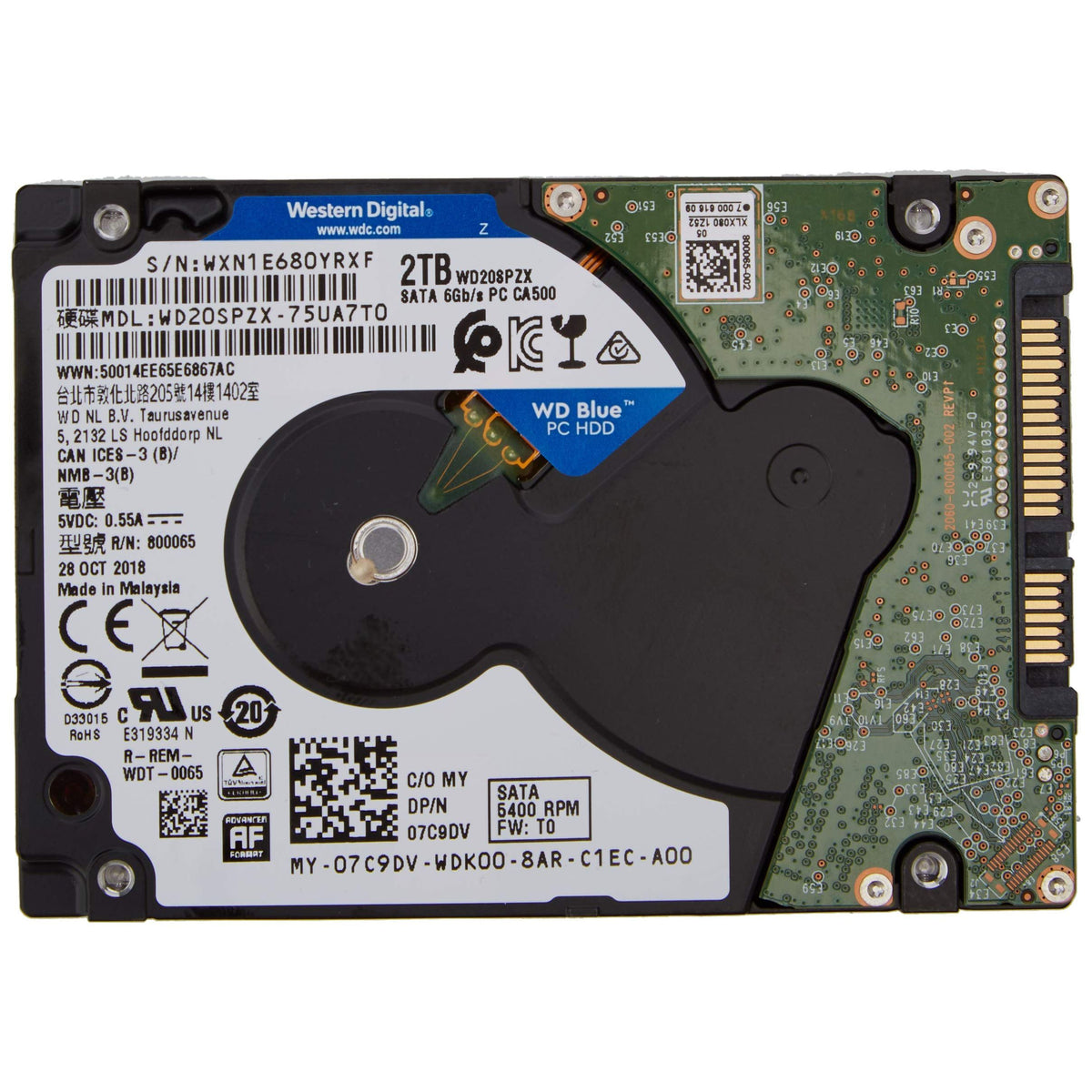 Western Digital Blue WD20SPZX 2 TB Hard Drive - 2.5" Internal - SATA (SATA/600)