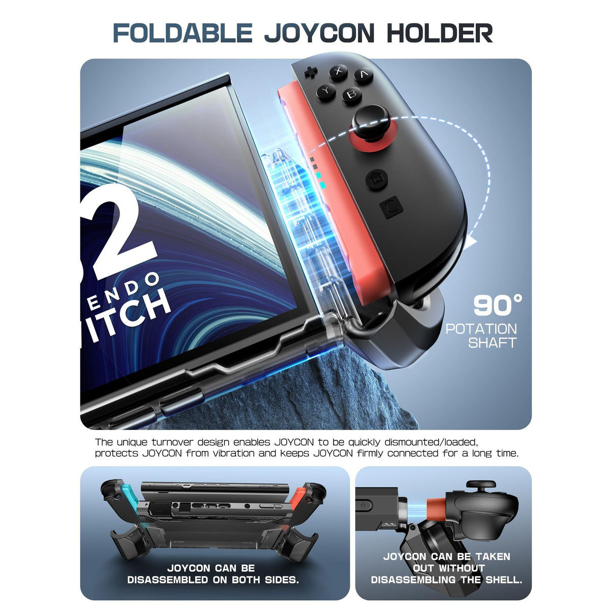 Mumba Dockable Case for Nintendo Switch 2 2025, [Blade Series] TPU Grip Protective Cover Accessories Compatible with Switch 2 7.9 Inch and Quick-Release Joy-Con Design (Black)