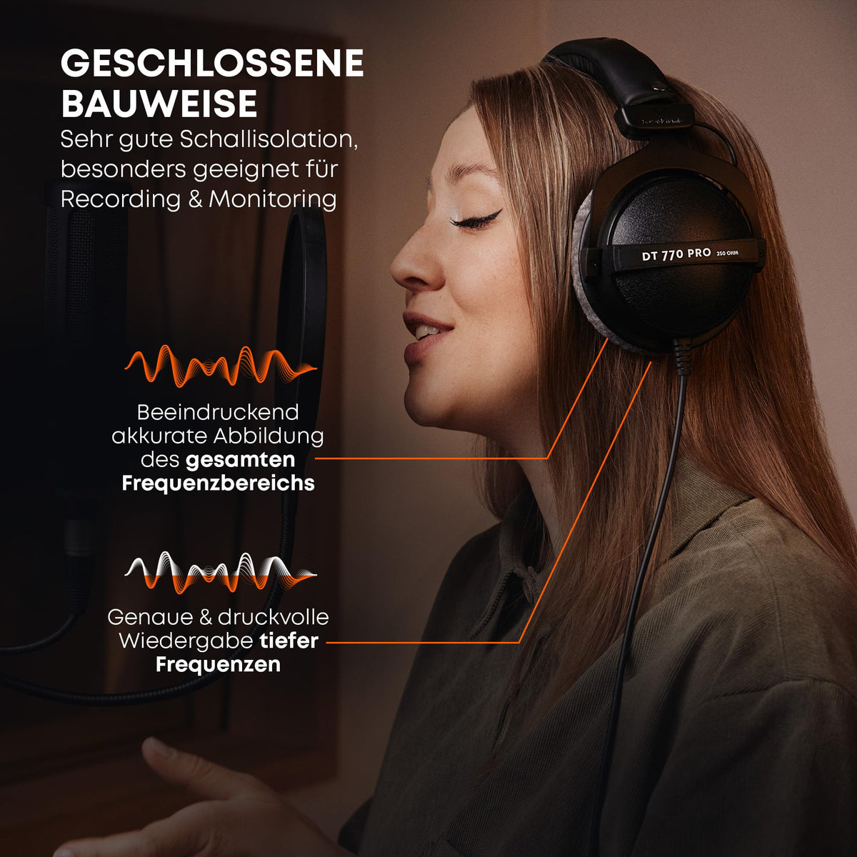 beyerdynamic DT 770 PRO 80 Ohm Over-Ear Studio Headphones in Gray. Enclosed design, wired for professional recording and monitoring