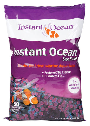 Instant Ocean Sea Salt 50 Gallons, For Marine Aquariums, Fast Dissolving