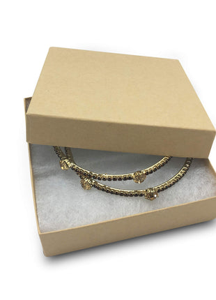 TheDisplayGuys - 100-Pack #33 Cotton Filled Cardboard Paper Jewelry Boxes Gift Case - Kraft Brown (3.5 inch x 3.5 inch x 1.0 inch) - for Shipping or Storage