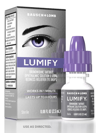 LUMIFY Redness Reliever Eye Drops, for Whiter & Brighter Looking Eyes, 0.08 Fl Oz (2.5 mL)