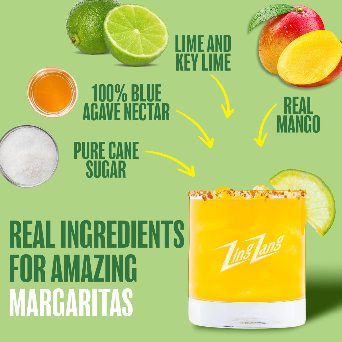 Zing Zang Mango Margarita Mix | Amazing Non-Alcoholic Cocktail Mixer | 32 Fl Oz Bottle (Pack of 1)