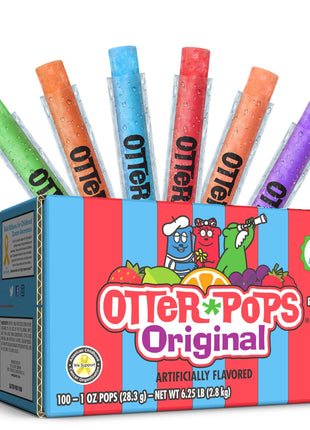 Otter Pops, Original Assorted Freezer Pops, 1oz Freeze Pops in Six Zippy Flavors, 100 Count, (85100)