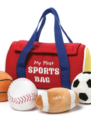 GUND Baby My First Sports Bag 5-Piece Sensory Plush Toy Playset for Babies