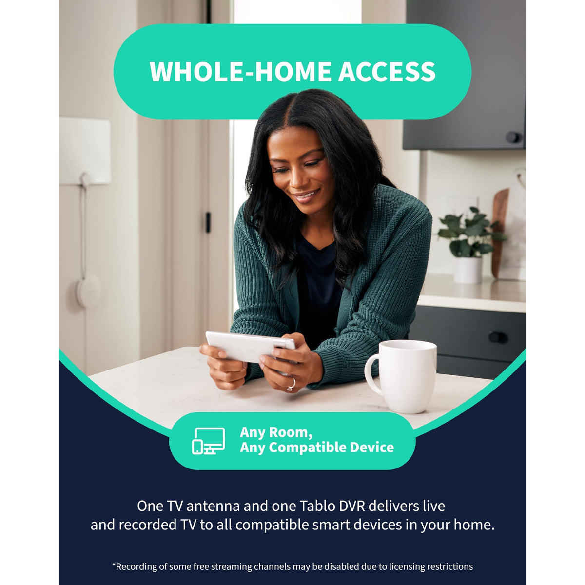 Tablo TV 4th Gen 4-Tuner Over-The-Air (OTA) DVR - Watch, Pause & Record Live TV, News, Sports & Movies Throughout Your Home Over Wi-Fi - Pairs w/Any TV Antenna - 50+ Hrs Recording - No Subscriptions
