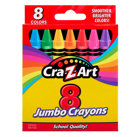 Cra-Z-Art 8ct Jumbo Crayons for Children, Back to School Essential for Ages 3 and Up