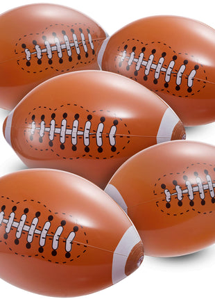 Bedwina 12-Pack 16" Inflatable Footballs for Football Party Decorations & Party Favors – Blow-Up Sports-Themed Beach Balls for Game Day & Birthday Supplies, Goodie Bag Stuffers