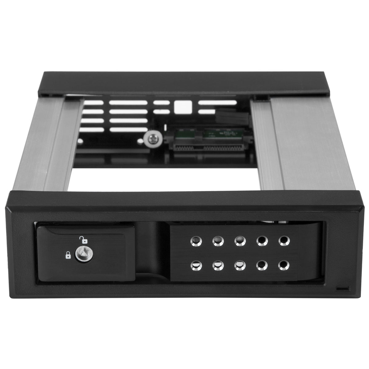 StarTech.com 5.25" to 3.5" Trayless Hard Drive Hot Swap Bay - Removable Hard Drive Bay for 3.5" SATA/SAS Drives - Aluminum (HSB1SATSASBA)