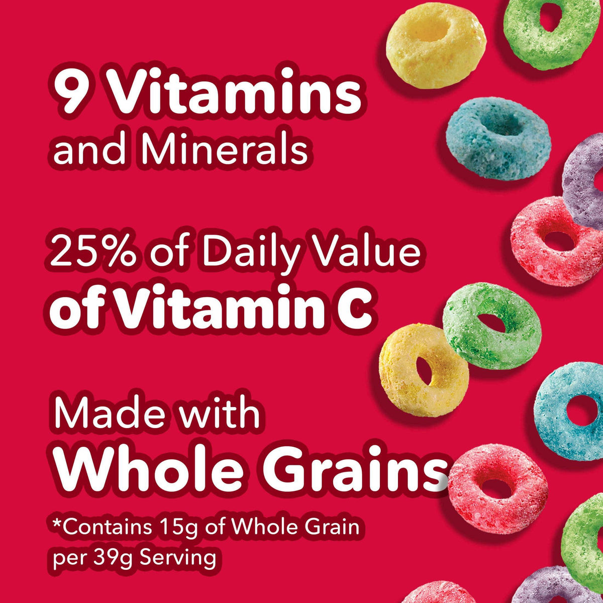 Kellogg’s Froot Loops Breakfast Cereal, Good Source of Fiber, 15g Whole Grain, Giant Size, 23 oz