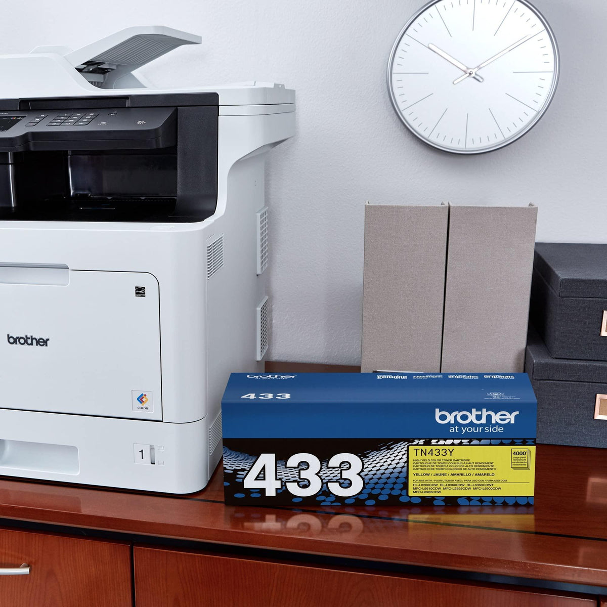 Brother Genuine High Yield Toner Cartridge, TN433Y, Replacement Yellow Toner, Page Yield Up To 4,000 Pages, Amazon Dash Replenishment Cartridge, TN433