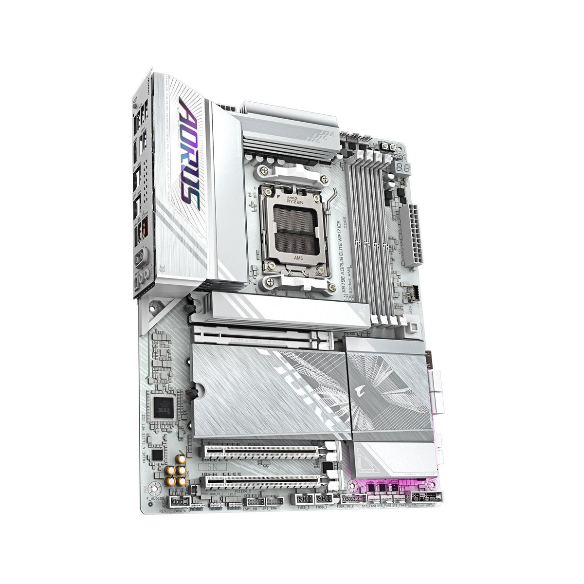 GIGABYTE X870E AORUS Elite WIFI7 ICE AMD AM5 LGA 1718 Motherboard, ATX, DDR5, 4X M.2, PCIe 5.0, USB4, WIFI7, 2.5GbE LAN, EZ-Latch, 5-Year Warranty