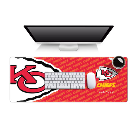 YouTheFan NFL Officially-Licensed Logo Series Desk Pad SMU - Water and Stain Resistant, Heavy-Duty Non-Slip Rubber Backing - fits Under Mouse, Computer and Keyboard