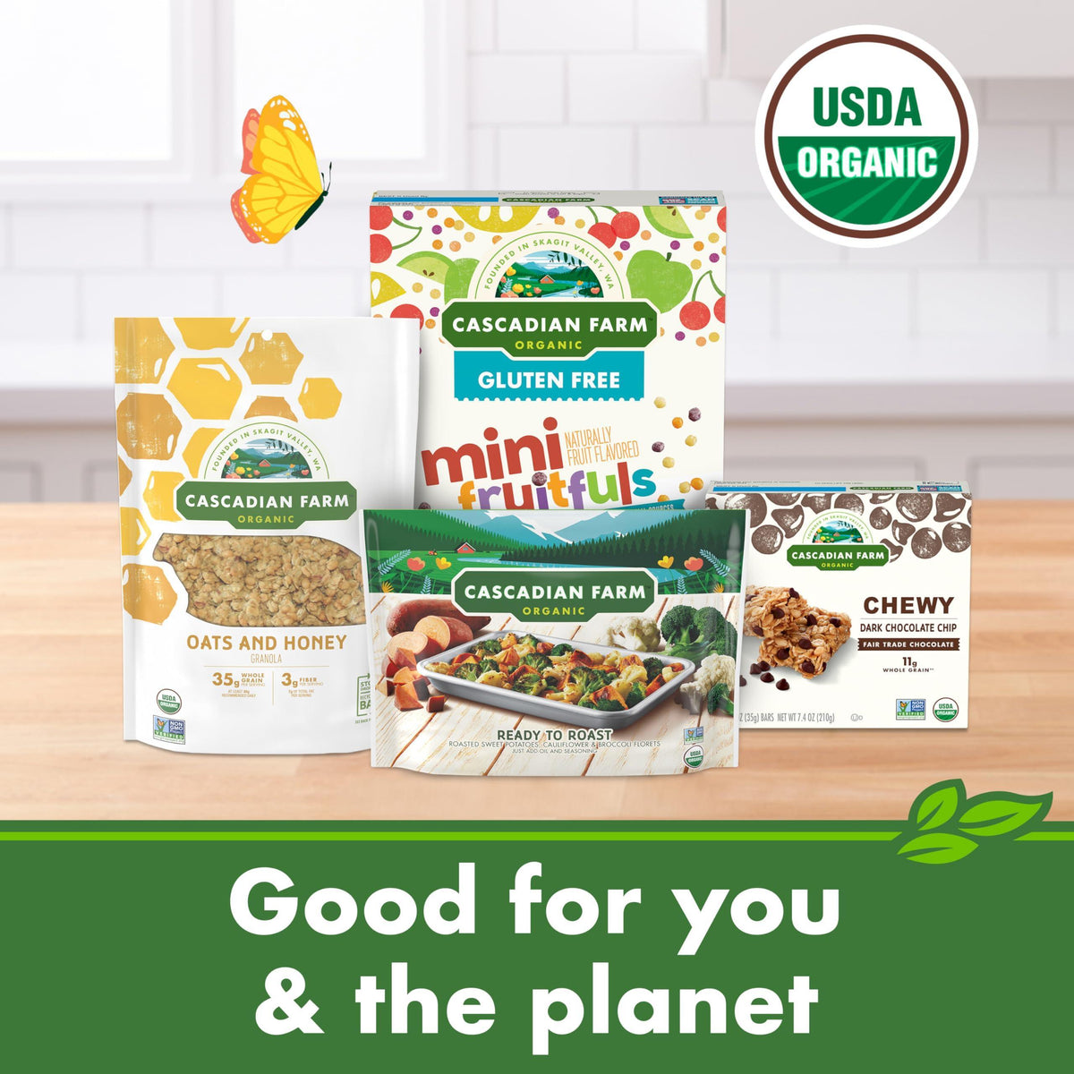 Cascadian Farm Organic Granola with No Added Sugar, Blueberry Vanilla Cereal, Resealable Pouch, 11 oz.