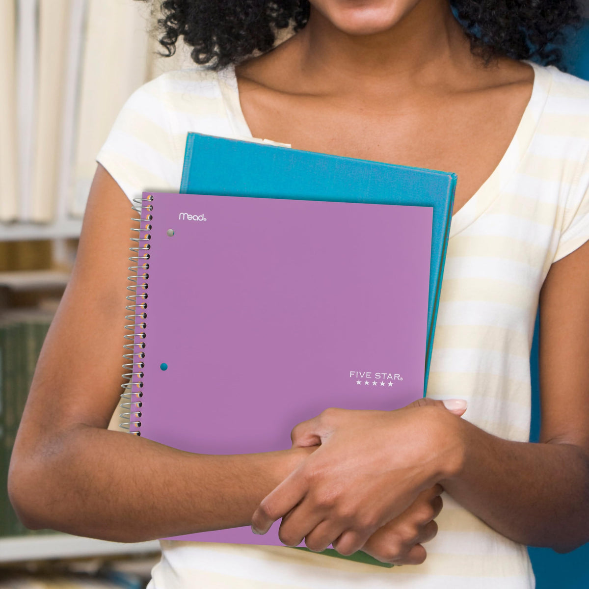 Five Star Spiral Notebook + Study App, 4 Pack, 1 Subject, College Ruled Paper, 8-1/2" x 11", 100 Sheets, Fights Ink Bleed, Water Resistant Cover, Amethyst Purple, Raspberry Pink, White and Seaglass Green (820337-ECM)