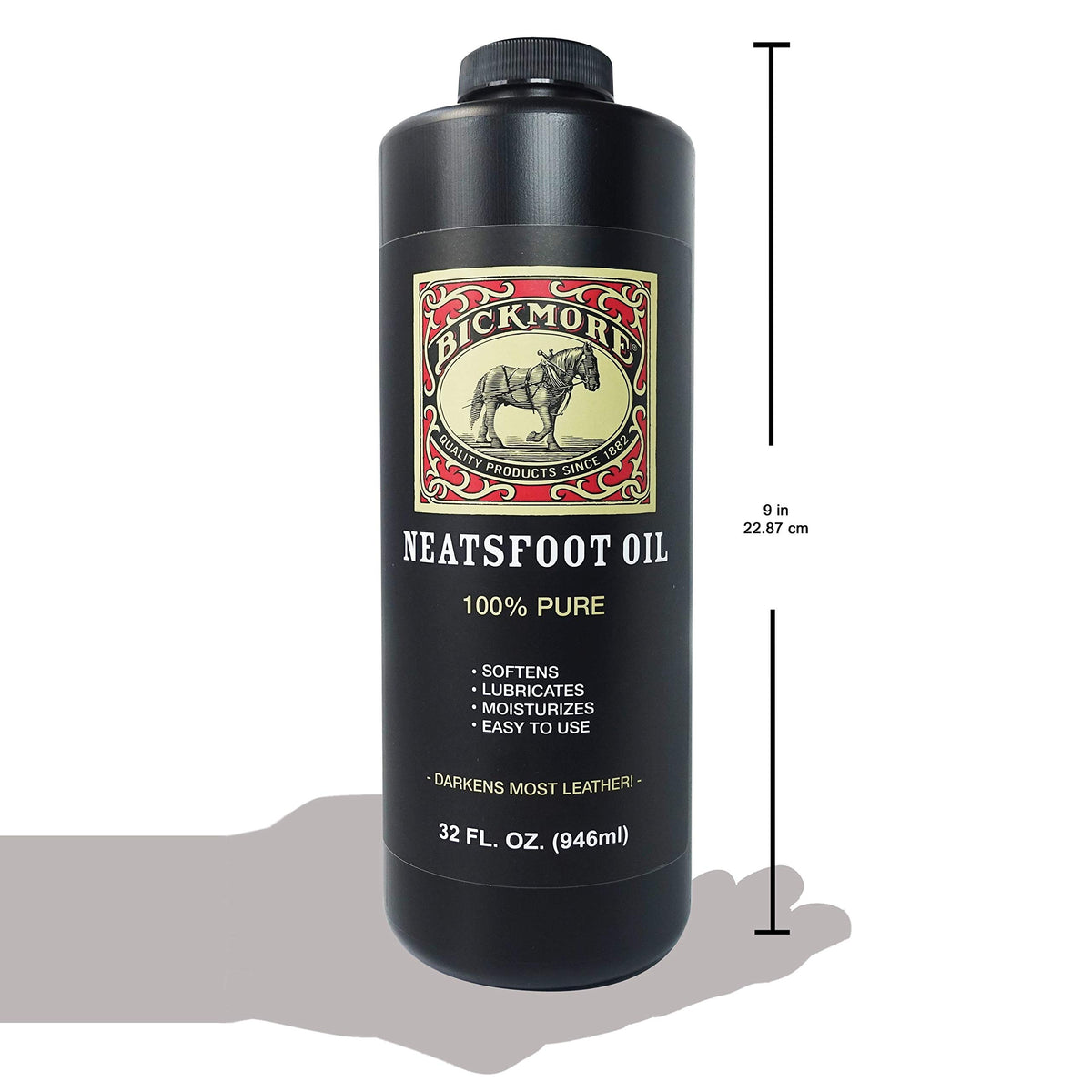 Bickmore 100% Pure Neatsfoot Oil 8 oz - Leather Conditioner and Wood Finish - Works Great on Leather Boots, Shoes, Baseball Gloves, Saddles, Harnesses & Other Horse Tack