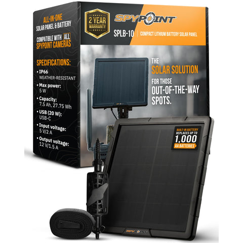 SPYPOINT Solar Panel for Trail Camera with Internal Battery for Outdoor Trail Camera Solar Panel (SPLB-10)
