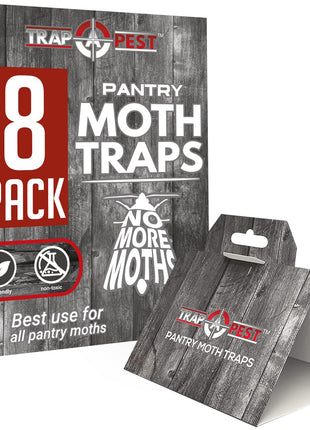 8 Pack Pantry Moth Traps- Safe and Effective for Food and Cupboard- Glue Traps with Pheromones and Anti bacterial for Pantry Moths