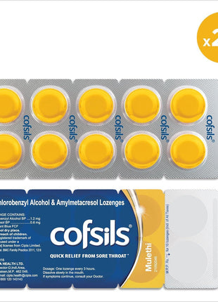 Cipla Cofsils Lozenges (200 Lozenges) | Mulethi Flavour | Quick Relief from Sore Throat, Itchy Throat and Scratchy Throat (10 x 20 Strips)