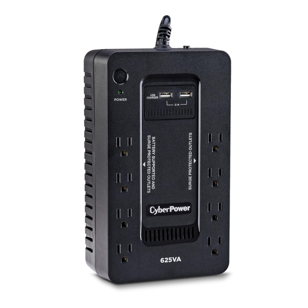 CyberPower ST625U Standby UPS System, 625VA/360W, 8 Outlets, 2 USB Charging Ports, Compact, Black