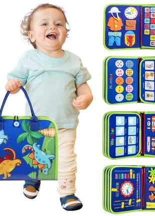 Winblo Toddler Busy Board - Montessori Toys for Toddler Boy Birthday Gift, Educational Learning Sensory Busy Book for Toddler Boys, Toddlers Activities Travel Toys for Airplane Car