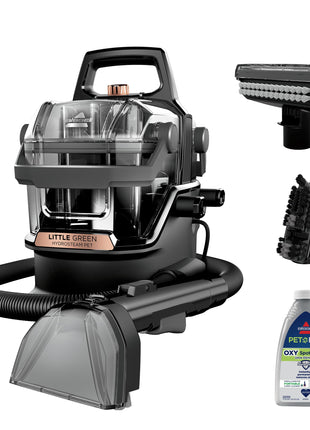 BISSELL Little Green HydroSteam Portable Carpet Cleaner, 3618 | HydroSteam technology combines hot water and steam; multi-purpose upholstery & car/auto detailing