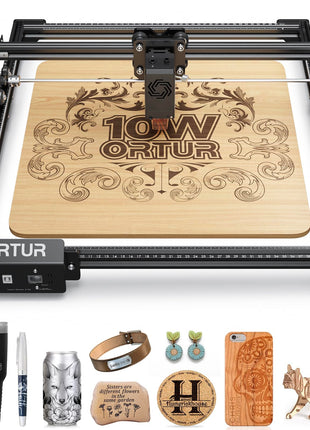 ORTUR Laser Master 2 S2 LU2-10A Laser Engraver Laser, 10000mW Engraving Cutting Machine, Class 4 High Accuracy Laser Cutter, DIY Laser Marking for Metal