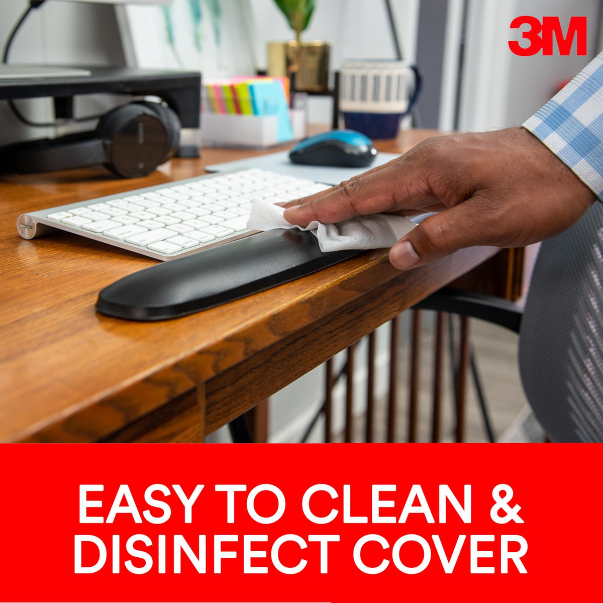 3M Gel Wrist Rest for Keyboards, Soothing 3M Gel Technology and Satin Smooth Cover for All Day Comfort and Support, Durable and Easy to Clean, 19", Black (WR85B)