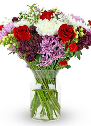 Benchmark Bouquets - Timeless Romance (Glass Vase Included) - Fresh Flowers for Delivery - Gift for Birthday, Anniversary, Sympathy, Get Well, Congratulations