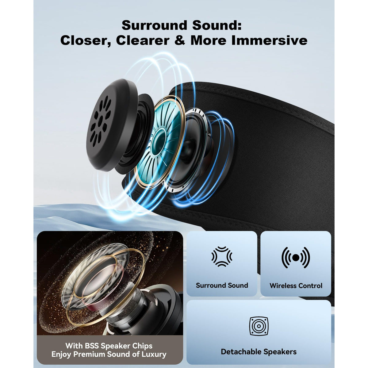 MUSICOZY Sleep Headphones Bluetooth 5.4 Headband, Sports Wireless Earphones Sweat Resistant Earbuds Sleeping Headphone with Ultra-Thin HD Stereo Speaker for Workout Running Cool Gadgets Unique Gifts