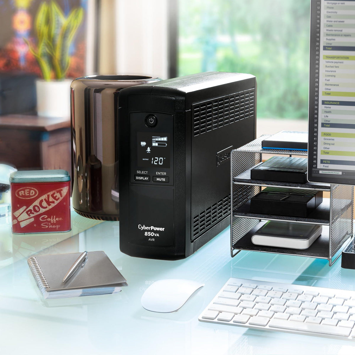 CyberPower CP850AVRLCD Intelligent LCD UPS Battery Backup and Surge Protector, 850VA/510W, 9 Outlets, AVR, Mini-Tower, UL Certified