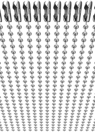 50-Pack Dog Tag Chain Ball Chain Necklace Bulk, Beaded Necklace Chains for Jewelry Making DIY Crafts, Military Blank Dog Tag Necklace for Men, Silver Nickel Plated Metal 24 inch Long 2.4mm Ball Bead Chain