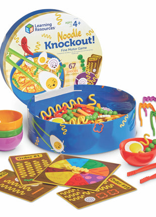 Learning Resources Noodle Knockout Fine Motor Game - Games for Kids Ages 4-8, Toddler Board Game, Educational Matching Kids Games, Preschool and Kindergarten Classroom Game, Gifts for Toddlers