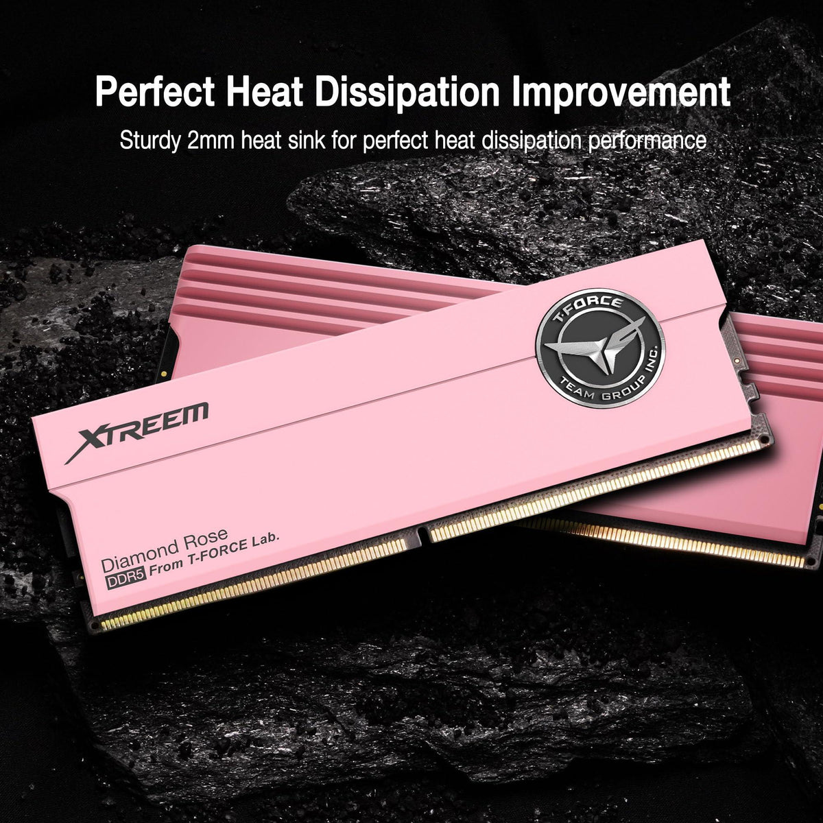 TEAMGROUP T-Force XTREEM DDR5 Ram 32GB (2x16GB) 7600MHz PC5-60800 CL36 A-DIE Desktop Memory Module Ram for 600 700 Series Chipset XMP 3.0 Ready Pink FFPD532G7600HC36FDC01