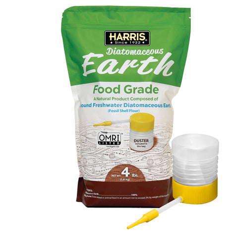 HARRIS Diatomaceous Earth Food Grade, 4lb with Powder Duster Included in The Bag