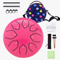 Steel Tongue Drum Kids Instrument: Musical Metal Tank Drums Set 6 Inch 8 Notes C-Key for Meditation Yoga Education Percussion with Bag, Music Book, Mallets, Finger Picks(Pink)