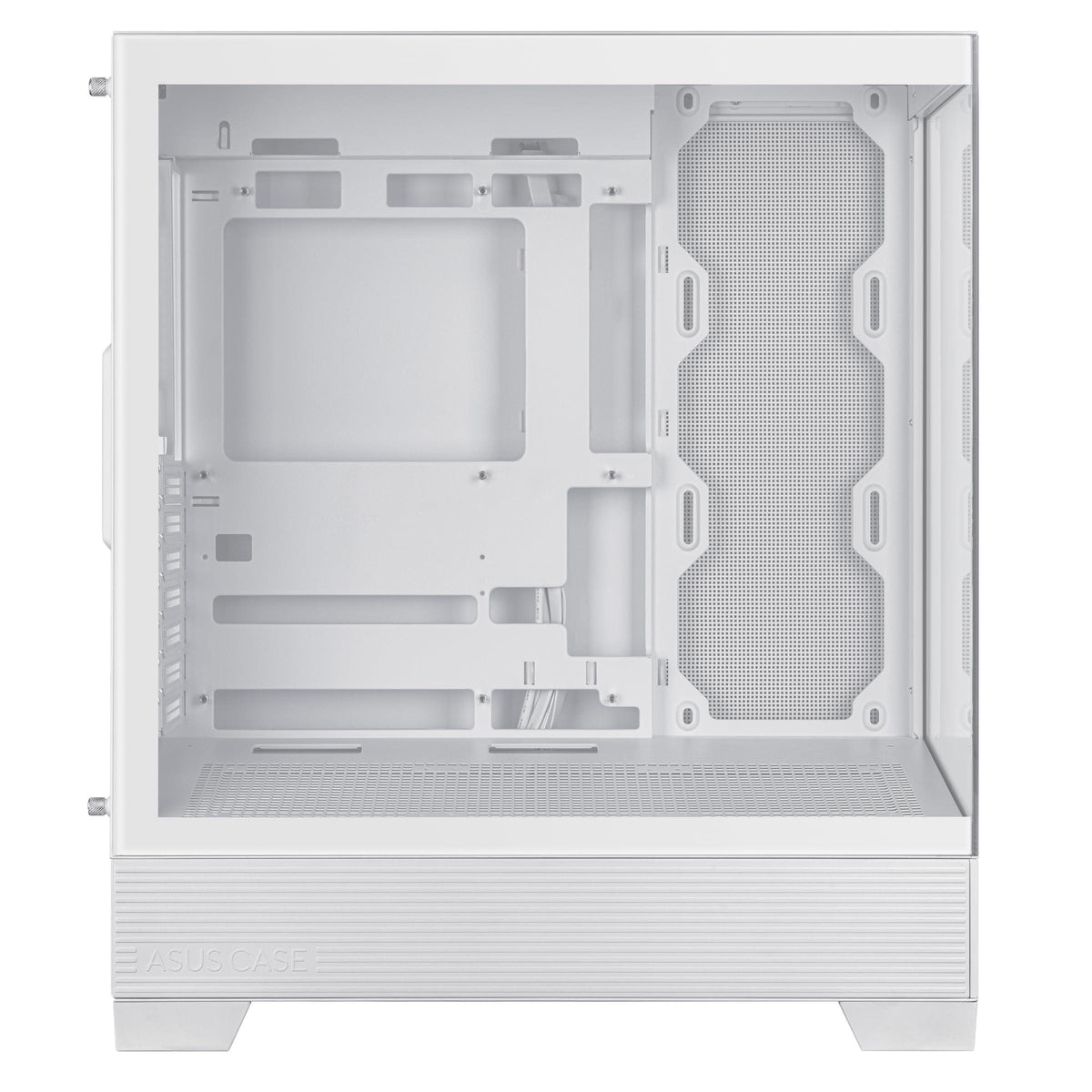 ASUS A31 White ATX Mid-Tower Gaming Case, Dual-Sided Tempered Glass, Frameless Design, BTF Hidden Connectors, 360 AIO Support, 8° Angled Base, ARGB Ready, Optimized Airflow, Seamless Cable Management
