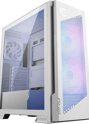 MSI MPG Velox 300R Airflow PZ White - Mid-Tower Gaming PC Case - Tempered Glass Side Panel - 2 x 160 mm Dual Layer Blades Fans - Liquid Cooling Support up to 360mm Radiator - Mesh Panel for Airflow