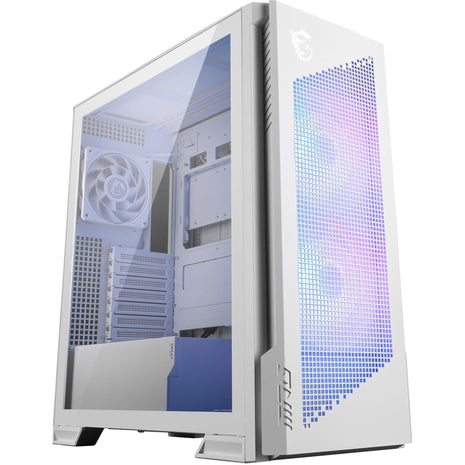MSI MPG Velox 300R Airflow PZ White - Mid-Tower Gaming PC Case - Tempered Glass Side Panel - 2 x 160 mm Dual Layer Blades Fans - Liquid Cooling Support up to 360mm Radiator - Mesh Panel for Airflow