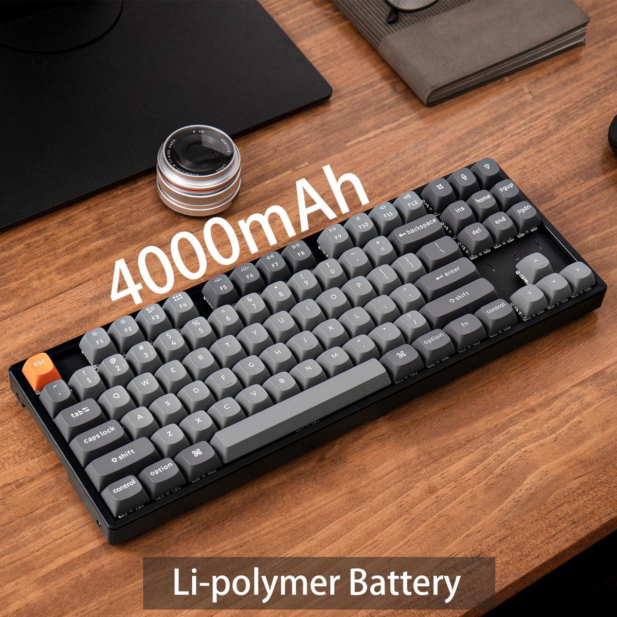 Keychron K8 Max QMK Wireless Custom Mechanical Keyboard, Hot Swappable TKL 80% Layout Bluetooth/2.4G/USB-C Programmable, Aluminum Frame Super Red Switch NKRO Gaming Keyboard for Mac/Windows