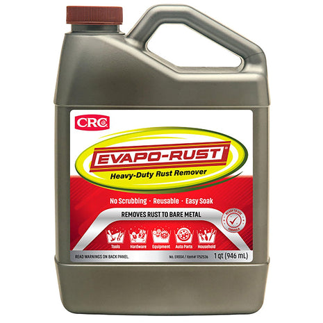 CRC Evapo-Rust, Heavy-Duty Rust Remover, Reusable, Acid-Free, Non-Corrosive, Water-based, 32 oz, Removes Rust to Bare Metal