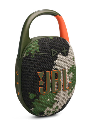 JBL Clip 5 - Ultra-Portable, Waterproof & Dustproof Bluetooth Speaker, Big Pro Sound with Punchy bass, Integrated Carabiner, Up to 12 Hours of Play, Made in Part with Recycled Materials (Squad)